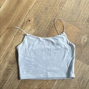 Gray Spaghetti Strap Crop Top